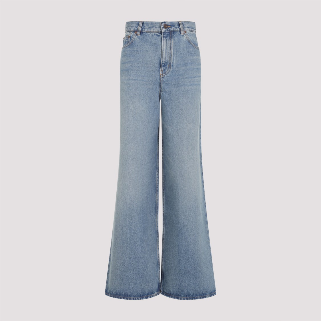 Chloé Belted Flared Wide-leg Cotton Trousers