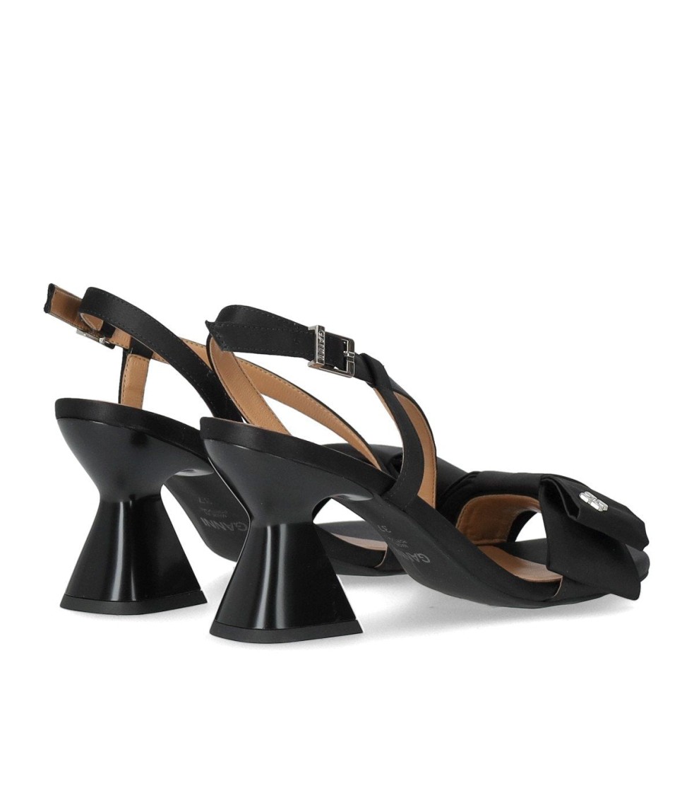 Ganni Black Big Bow High Heeled Sandals