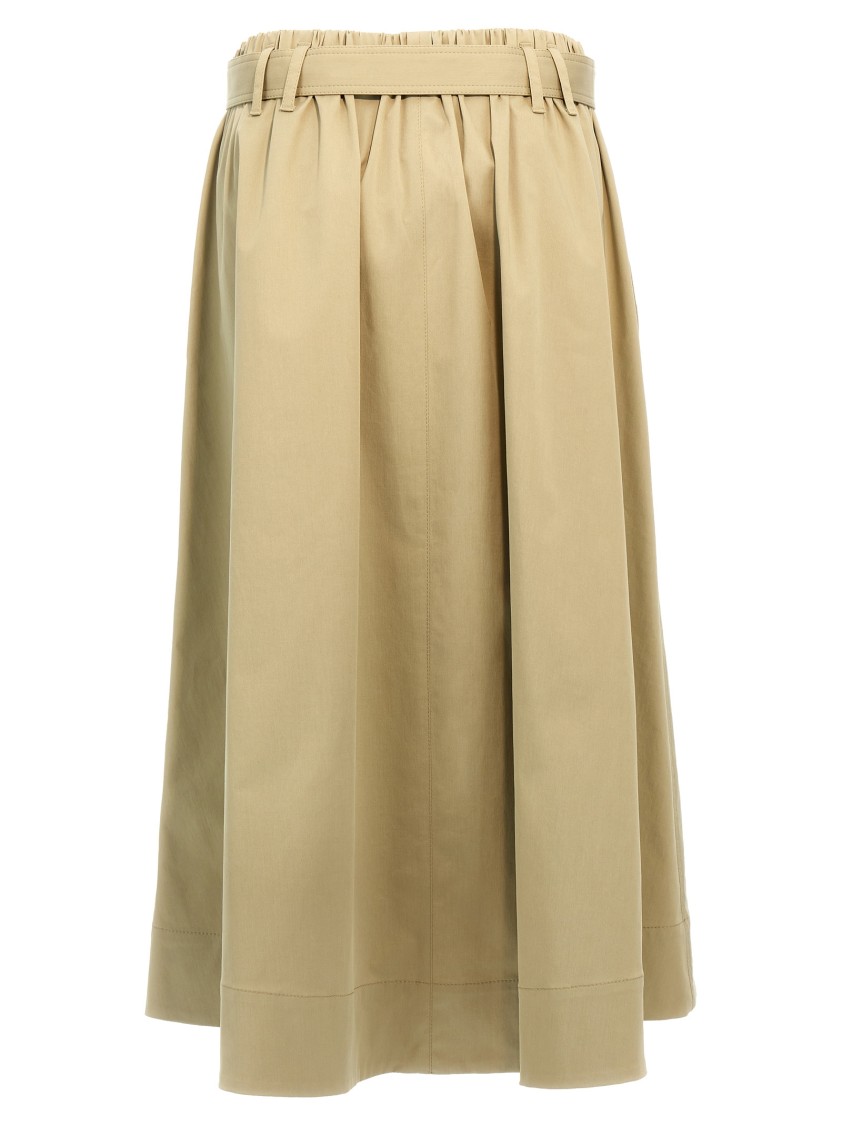 Brunello Cucinelli Cotton Midi Skirt With Elastic Waistband