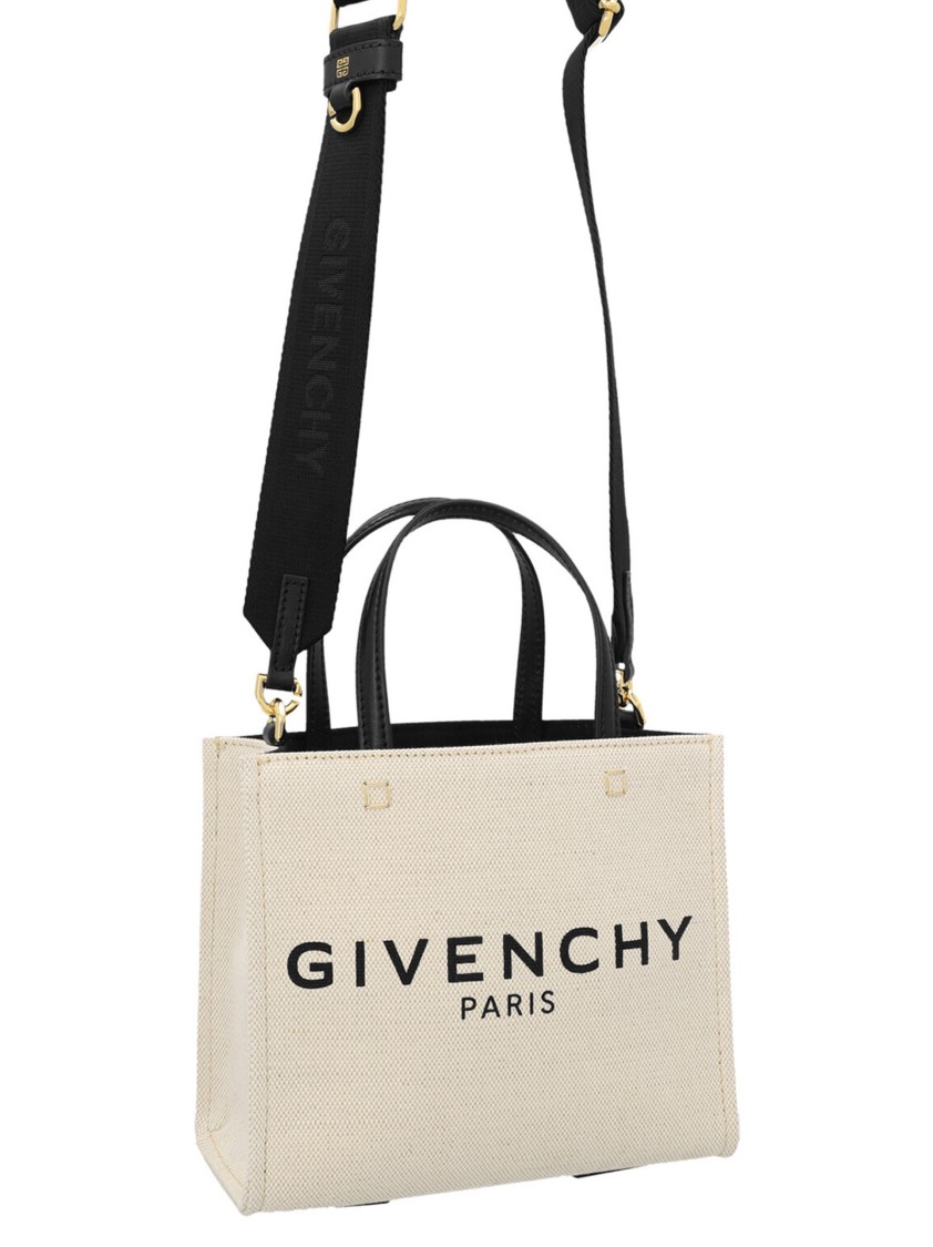 Givenchy Woman Ivory Canvas Mini G-tote Handbag In White