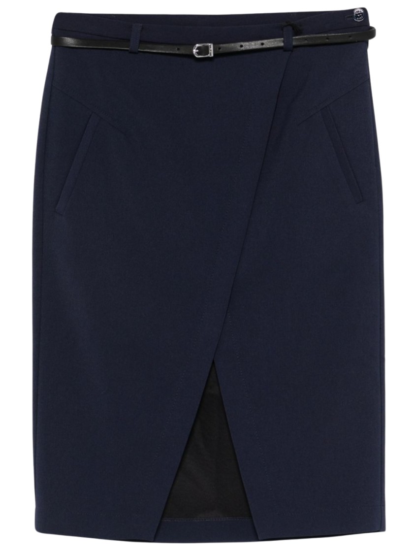 PATRIZIA PEPE PATRIZIA PEPE TAILORED NAVY BLUE SKIRT