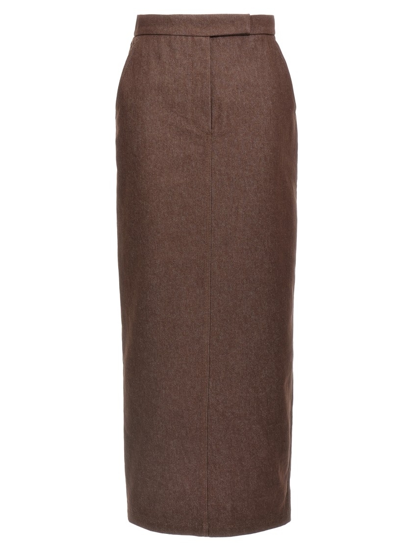 Max Mara Women's Pianosa - Denim-effect Cotton Skirt In Brown