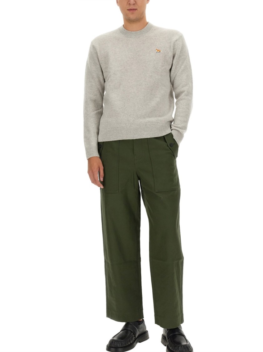 Maison Kitsuné Fox Head Patch Sweatshirt With In White