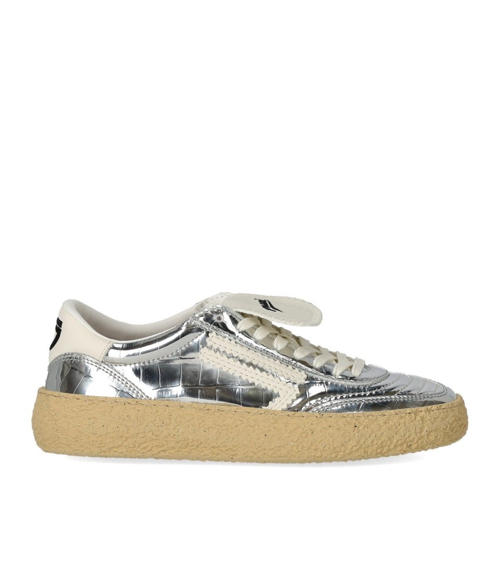 Shop Puraai 4.05 Polly Cocco Silver Sneaker