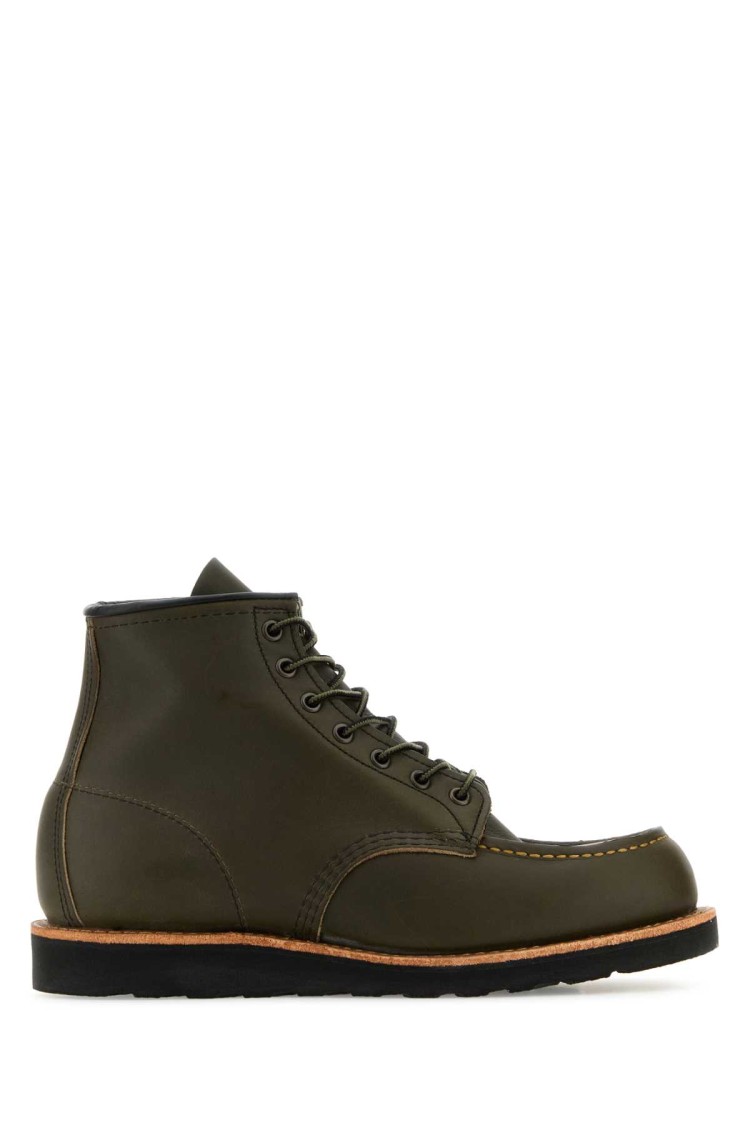 Red Wing Olive Green Leather Ankle Boots In Black