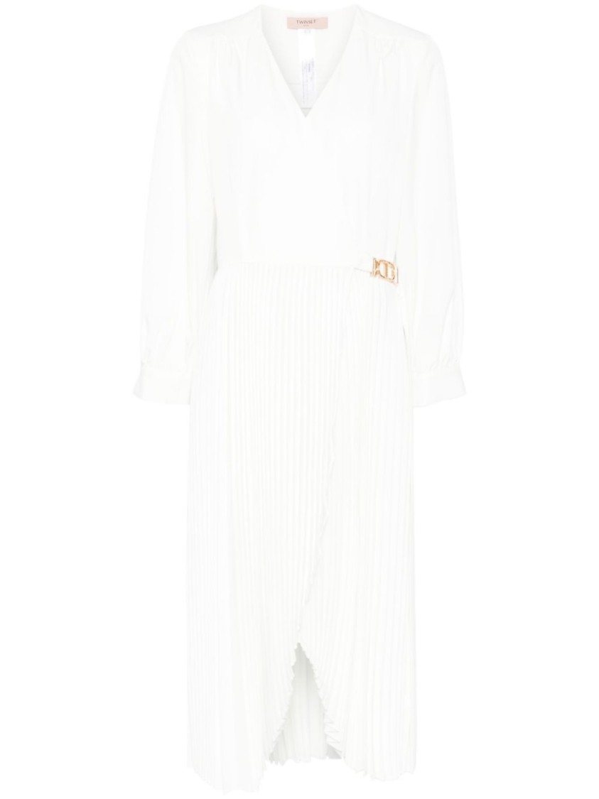 Shop Twinset Twin-set White Wrap Midi Dress