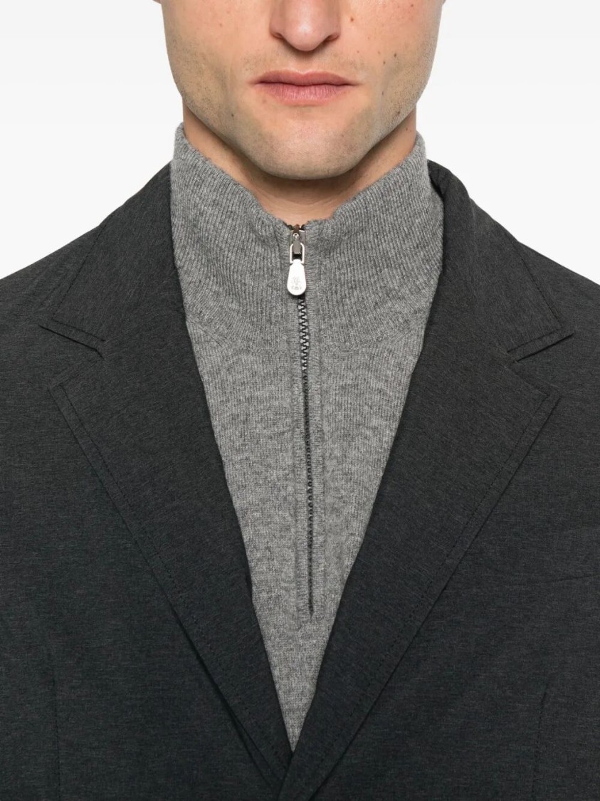 Herno Tailored Black Jacket With Detachable Hood In Black