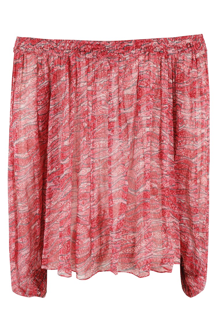 Shop Isabel Marant Étoile Off-shoulder Red Blouse