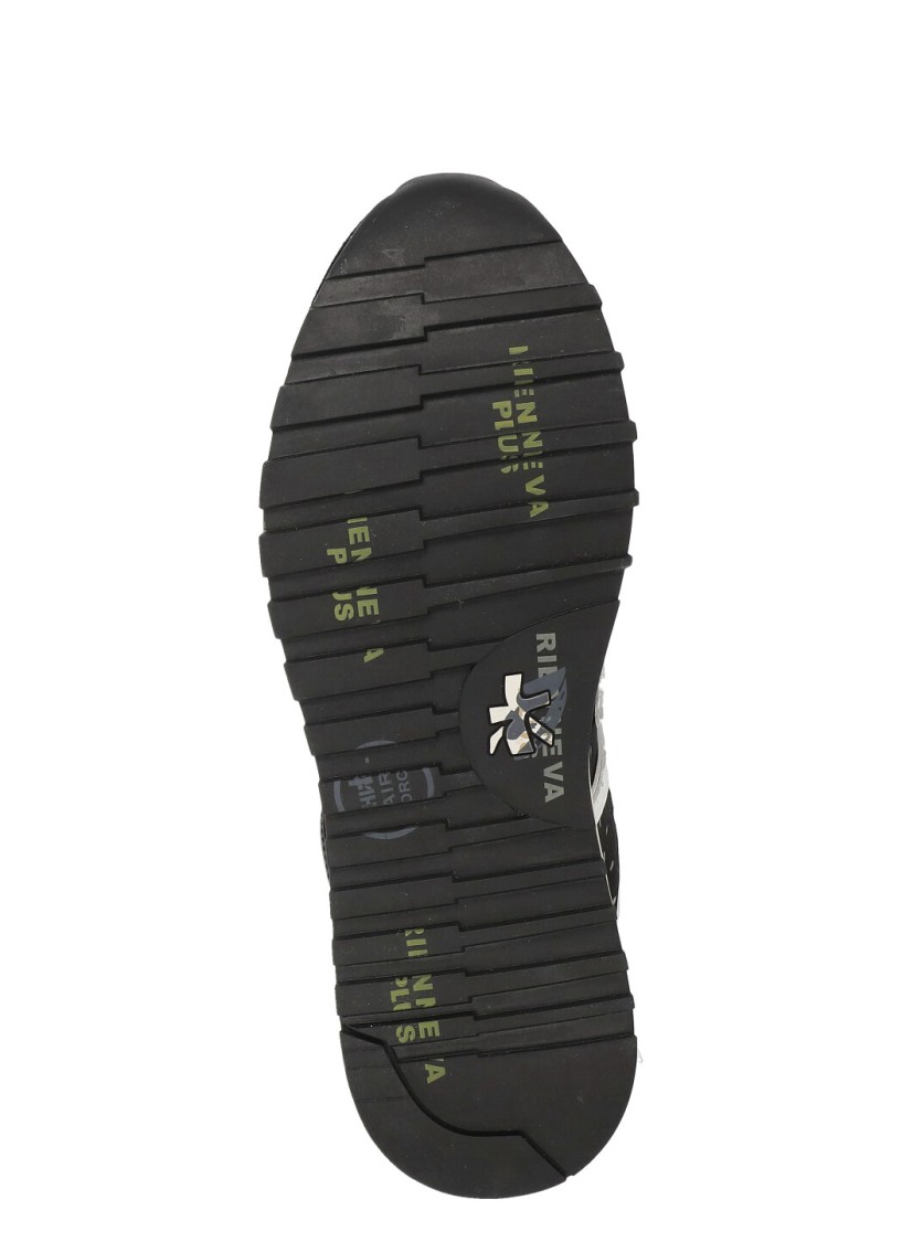 Premiata Low Top Sneakers With Contrast Heel Tab In Black