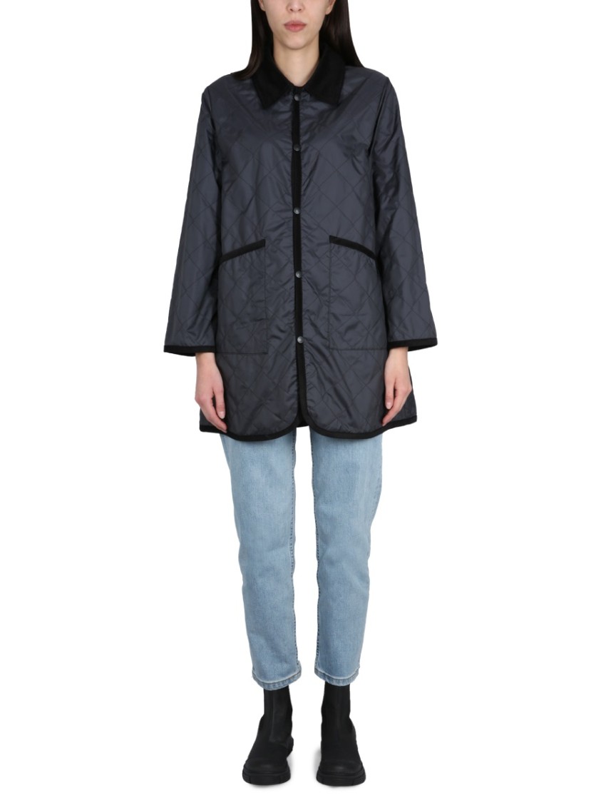 Lavenham Quilted Nylon Jacket With Velvet Collar