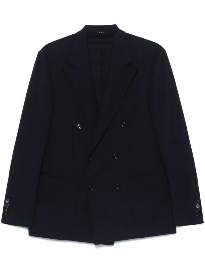 Sartorio Napoli Double-breasted Tailored Wool Jacket In Black