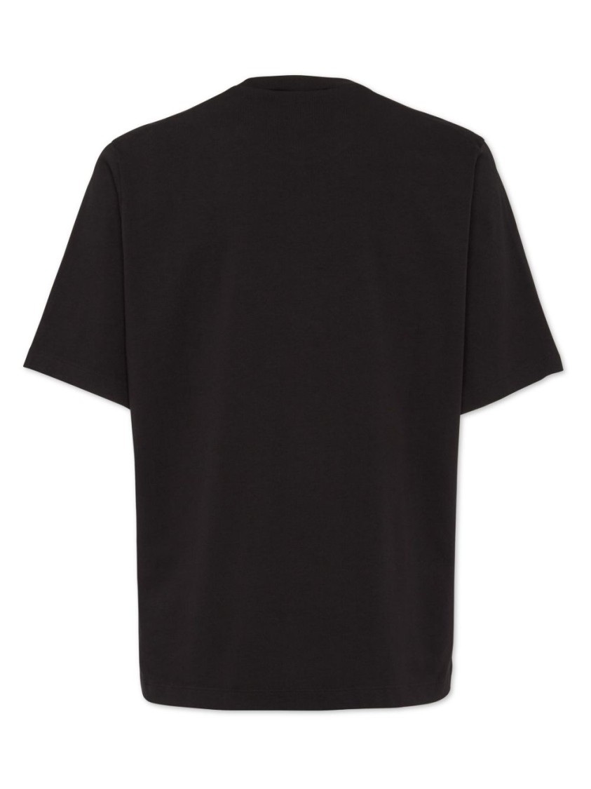 Dsquared2 Black T-shirt With Contrasting Icon Print In Cotton Man In Black