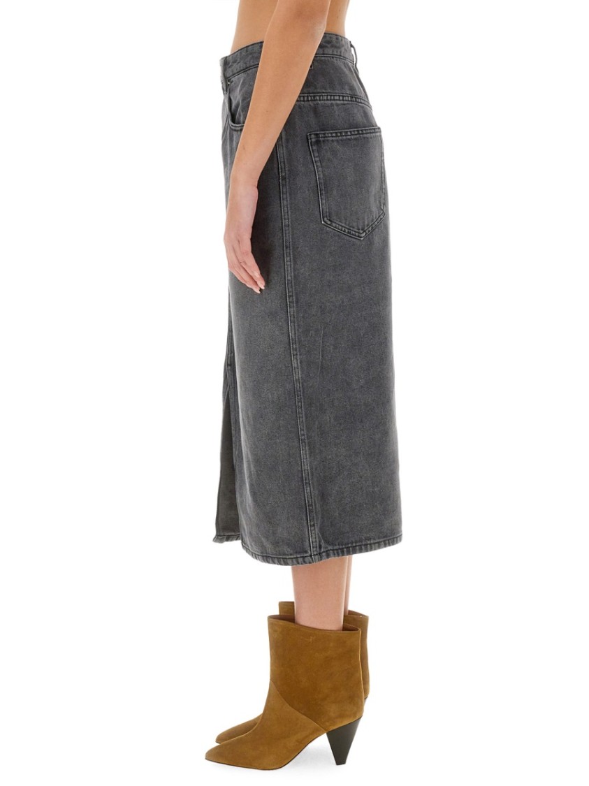 Shop Isabel Marant "tilauria" Skirt In Grey