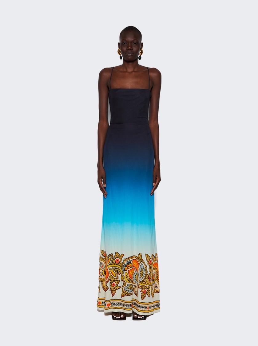 Etro Gradient Longline Dress With Paisley Printed