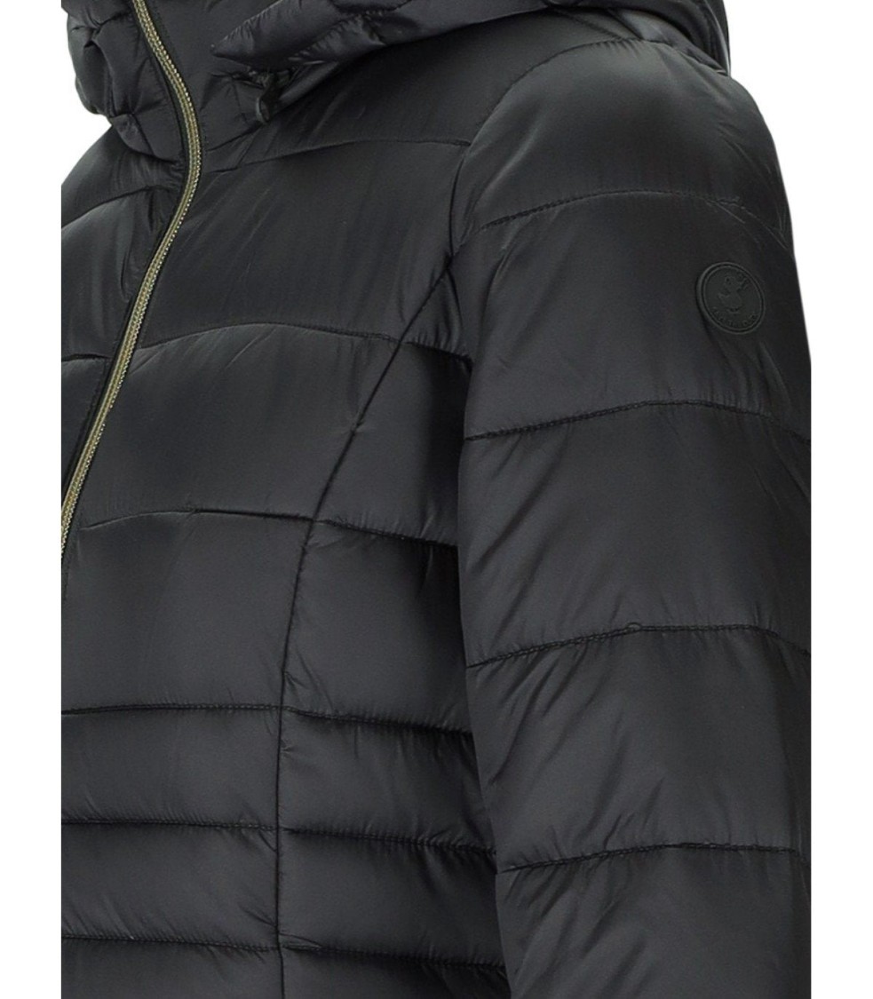 Save The Duck Reese Grey Hooded Padded Jacket In Black