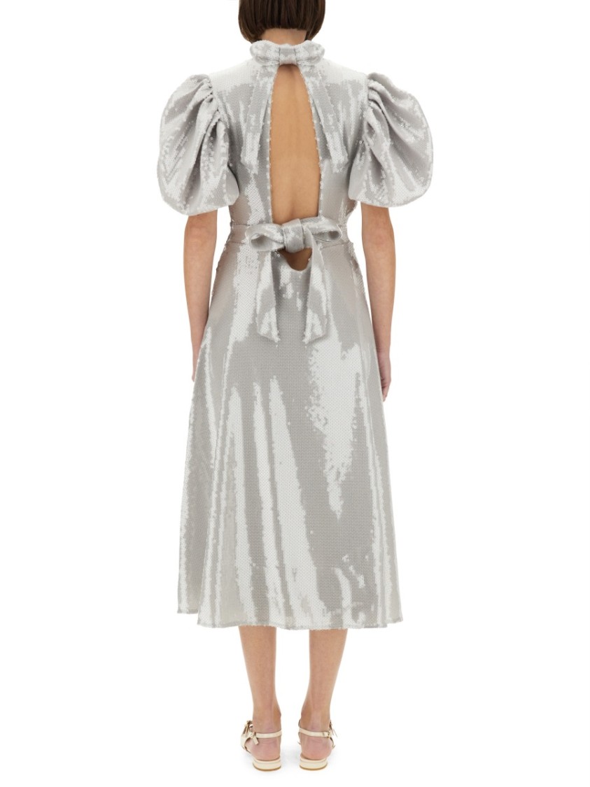 Rotate Birger Christensen Rotate Birgerchristensen Midi Dress With Sequins In Grey
