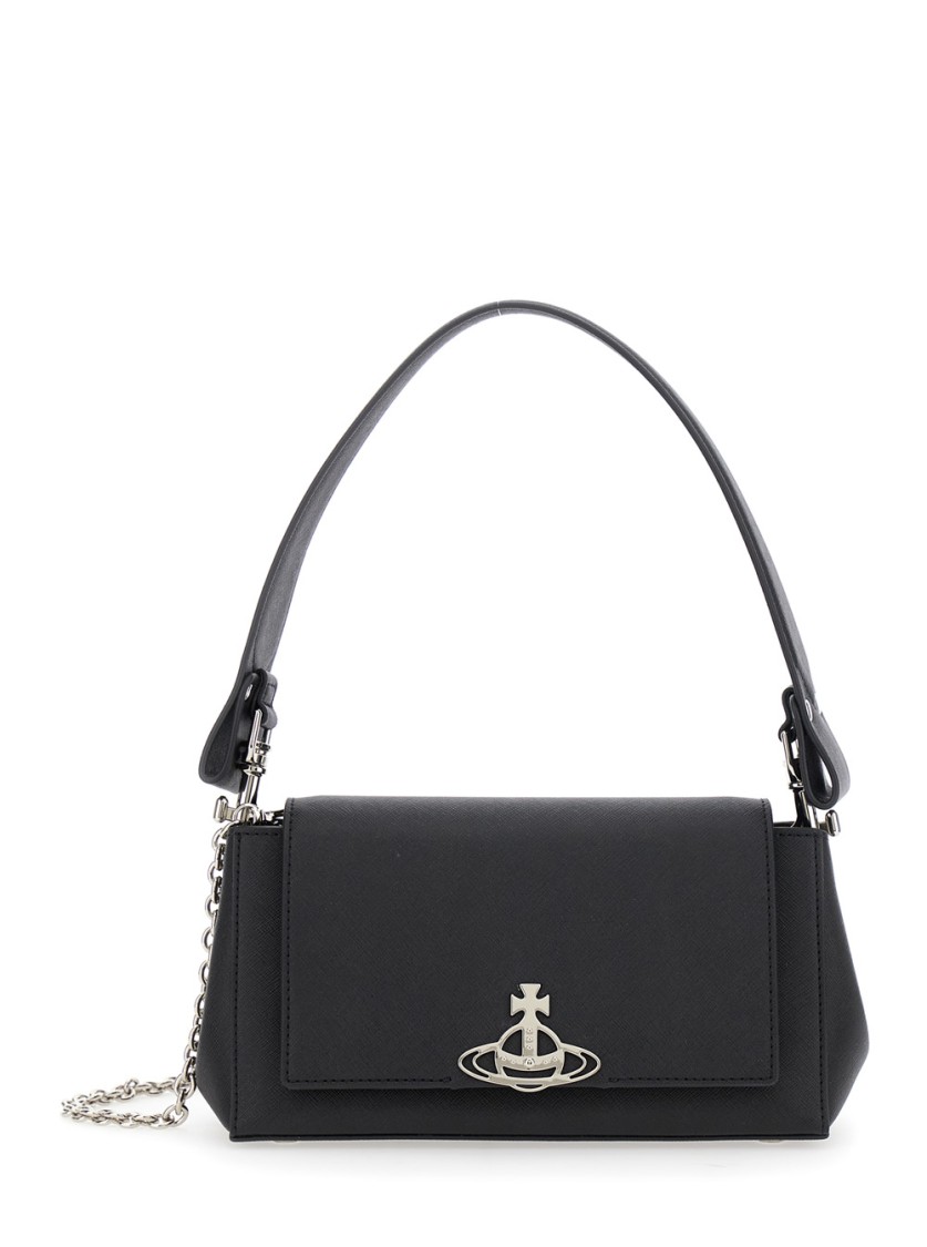 VIVIENNE WESTWOOD VIVIENNE WESTWOOD HAZEL' BLACK HANDBAG WITH ORB DETAIL
