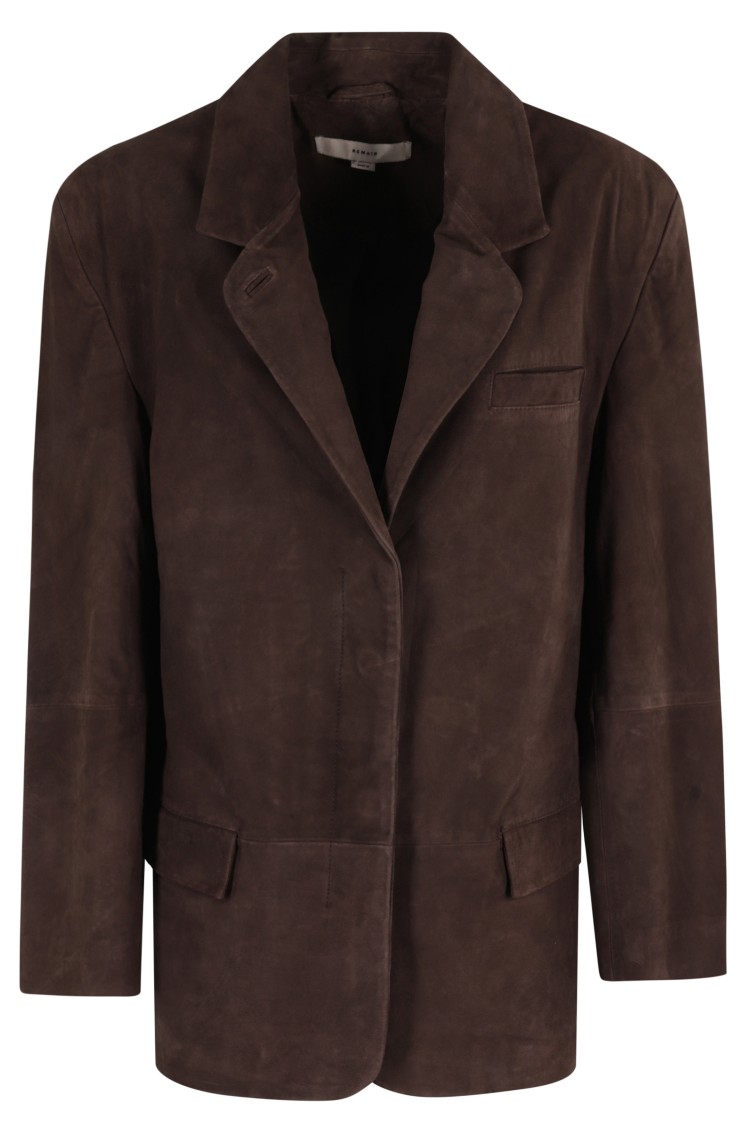 Remain Birger Christensen Remain Oversized Suede Blazer In Black