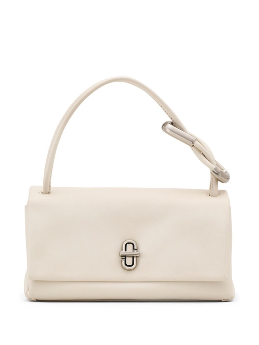 Marc Jacobs Large Dual Shoulder Bag In Smooth Leather In White