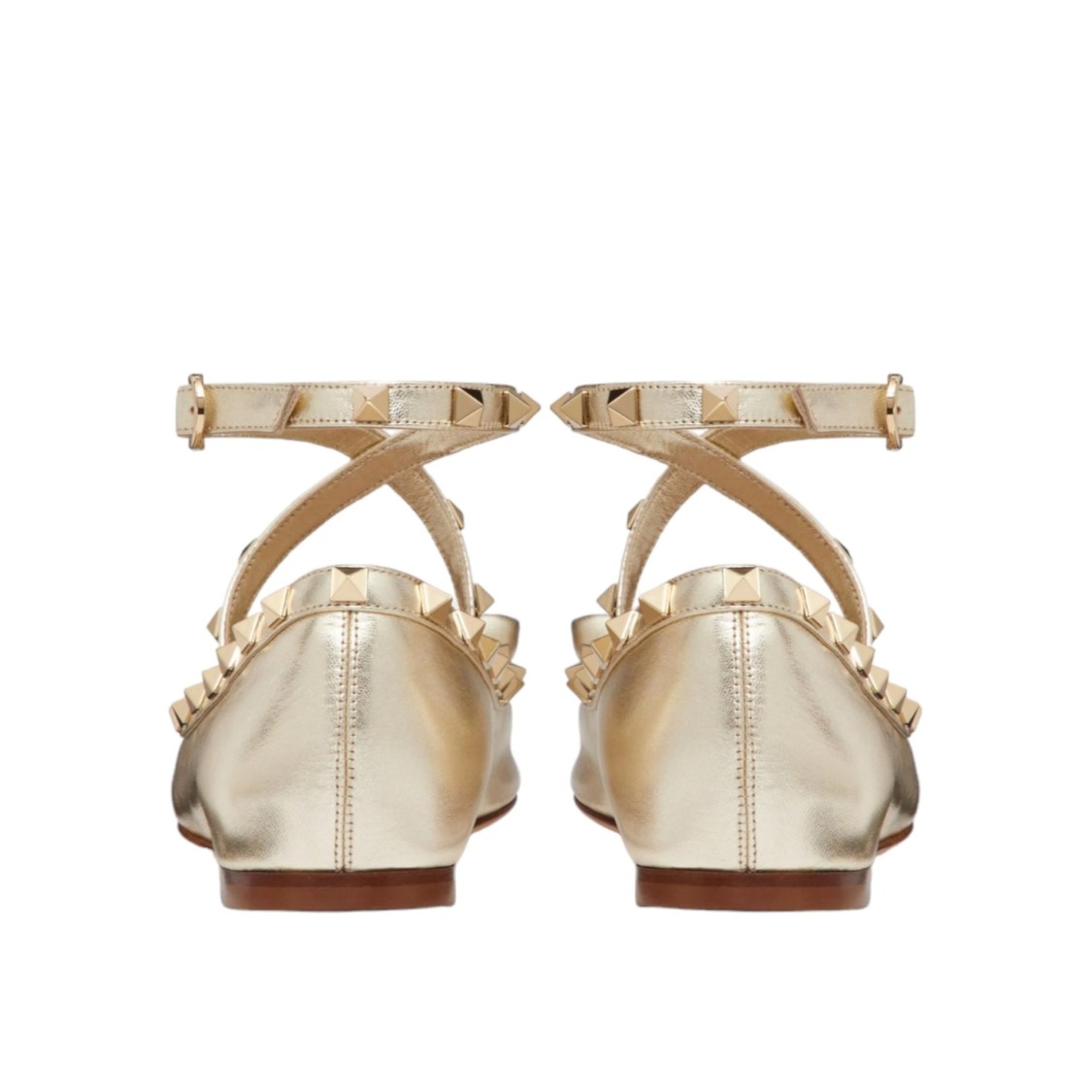Shop Valentino Ballerina Flats In Gold