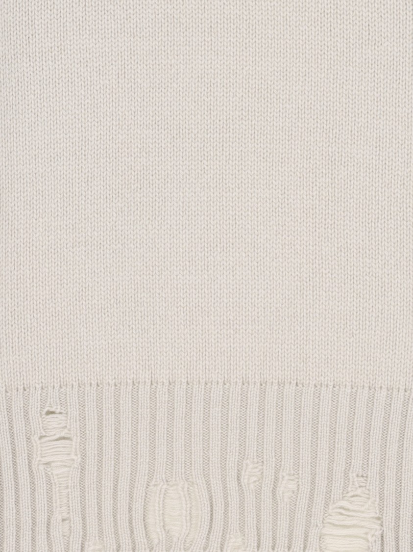 Canessa Destroyed Details Sweater In Grey Cashmere