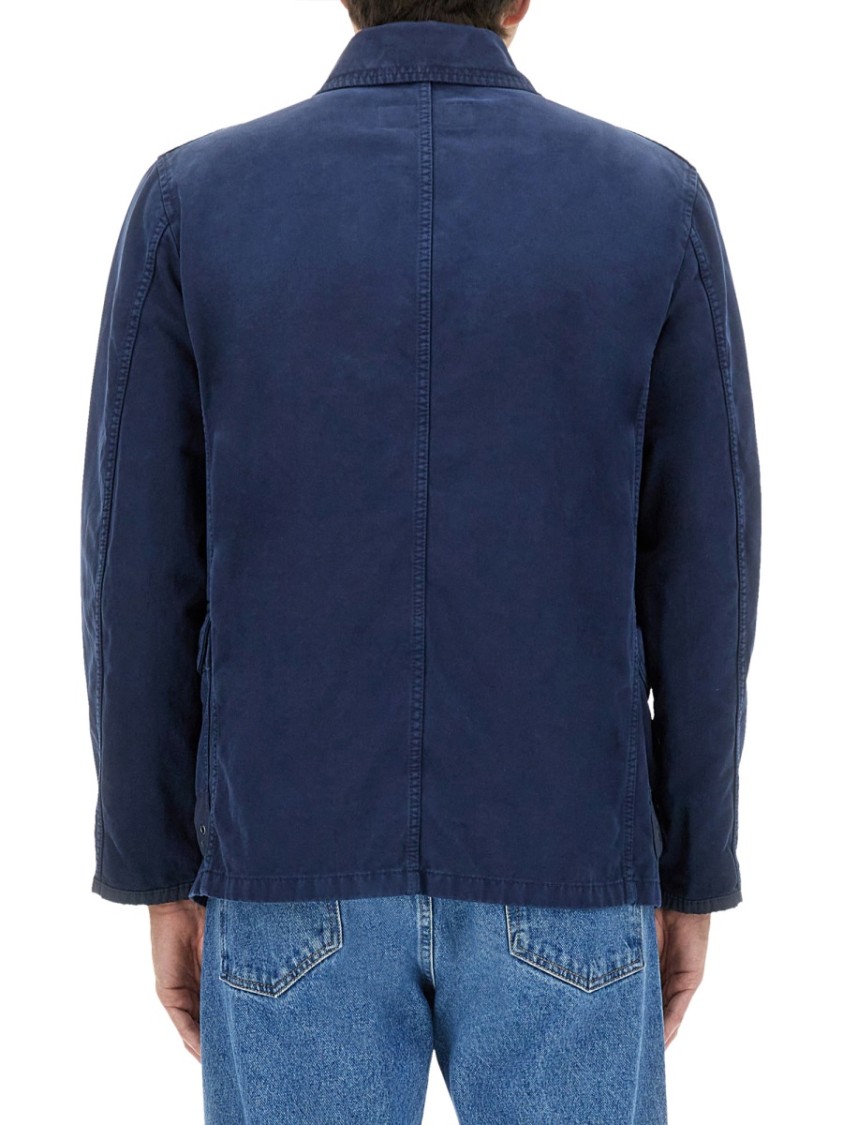 Fay Relaxed-fit Jacket With Button-up Front In Blue