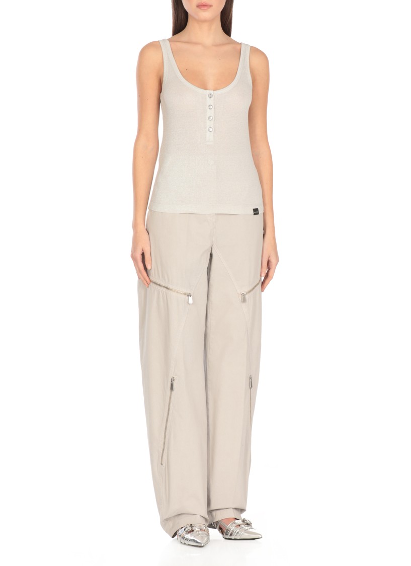 Shop Pinko Grey Chimera Top In White