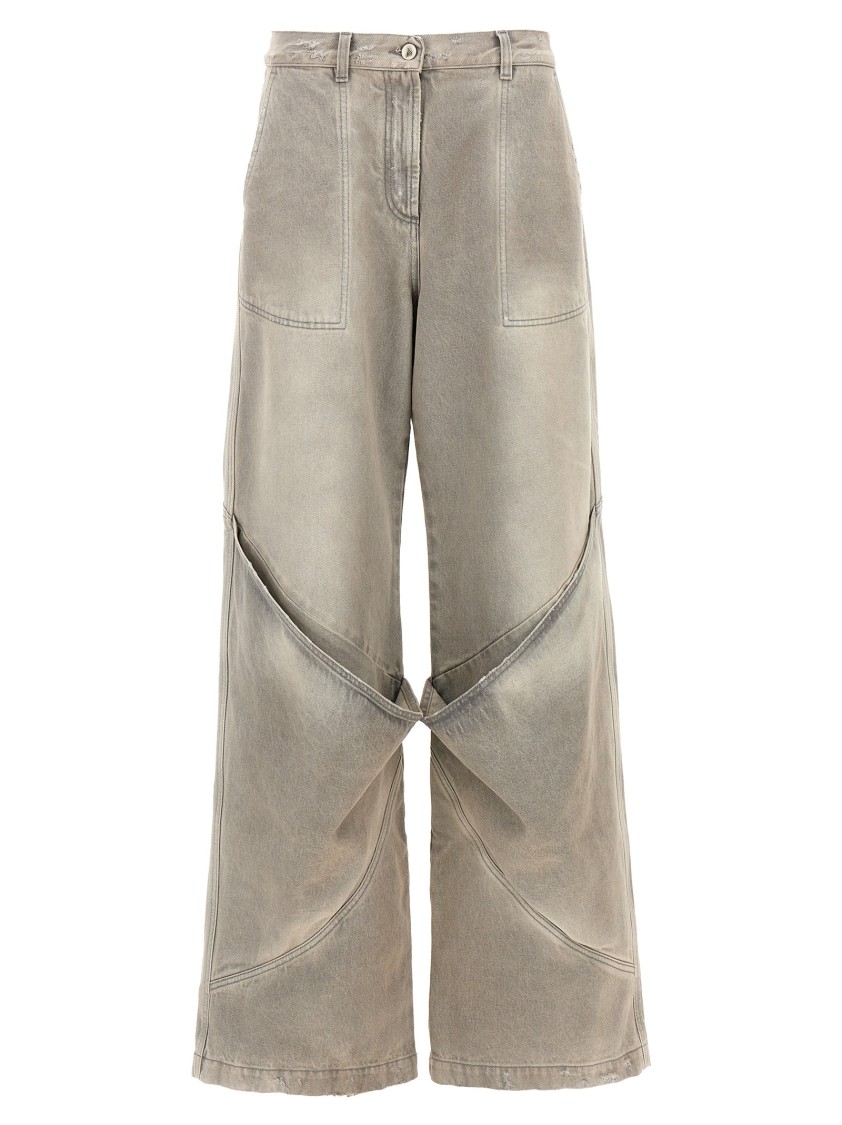 デニム・ジーパン THE ATTICO Used effect jeans Gray 247WCP198D089 The Attico Used Effect Jeans in Grey | THE LIST