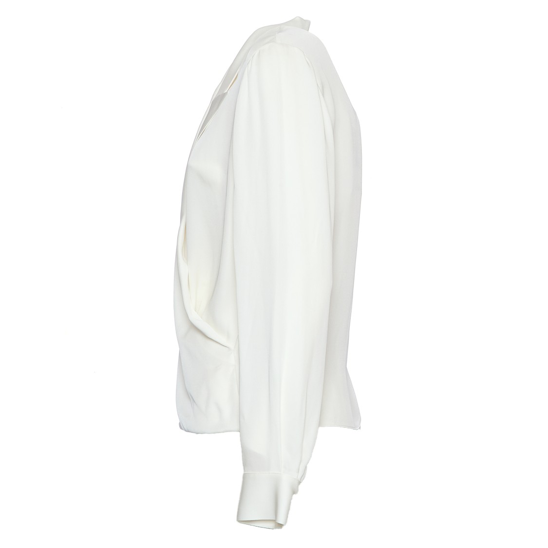 Theory Ivory V-neck Blouse With Lapel Wrap