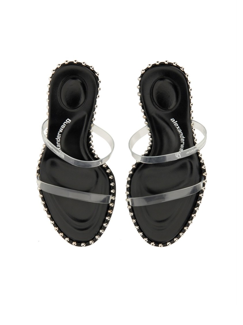 Alexander Wang Black Nova 85 Strappy Pvc Heeled Sandals