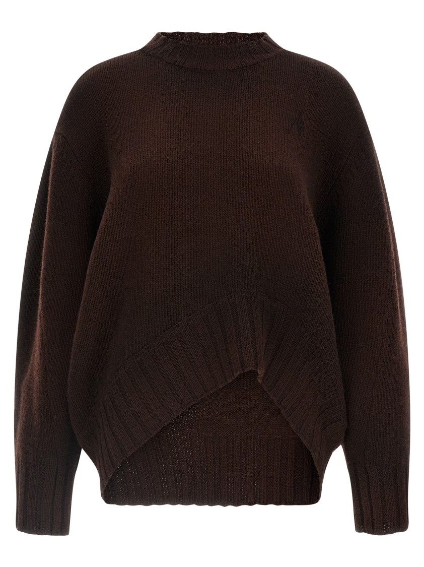 Attico Logo Embroidery Sweater Sweaters And Cardigans Brown In Brown