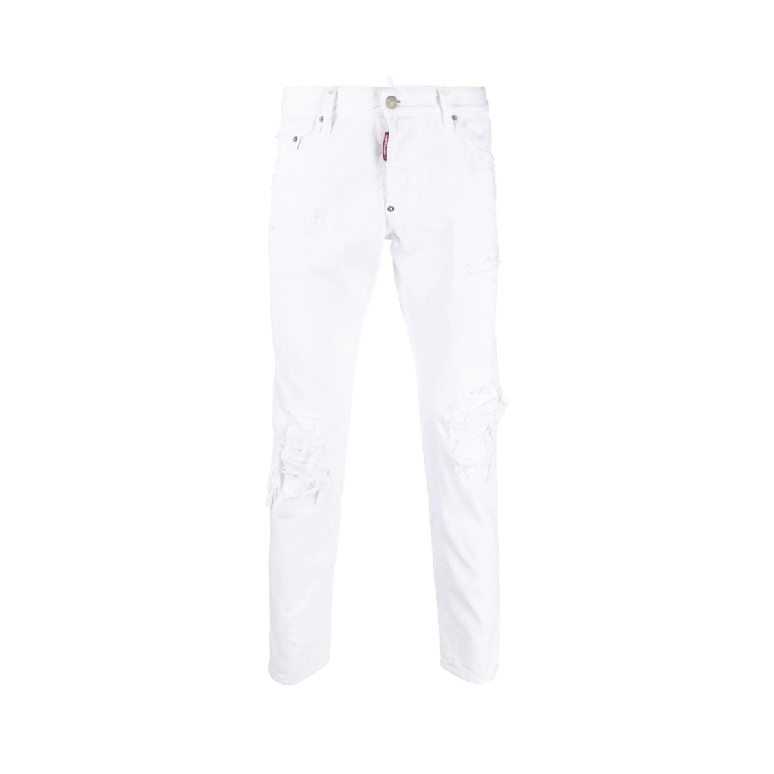 Shop Dsquared2 Ripped Tapered Skinny Cut In White