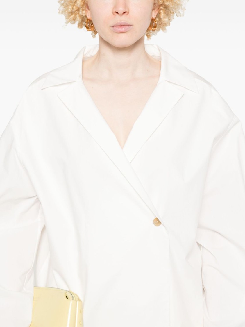 Khaite Pristine Wrap Top With Button Closure In Multi