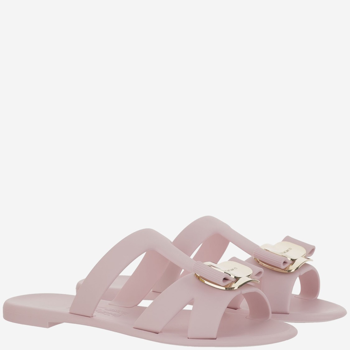 Ferragamo Women's Lilou Rubber Slides In Pink