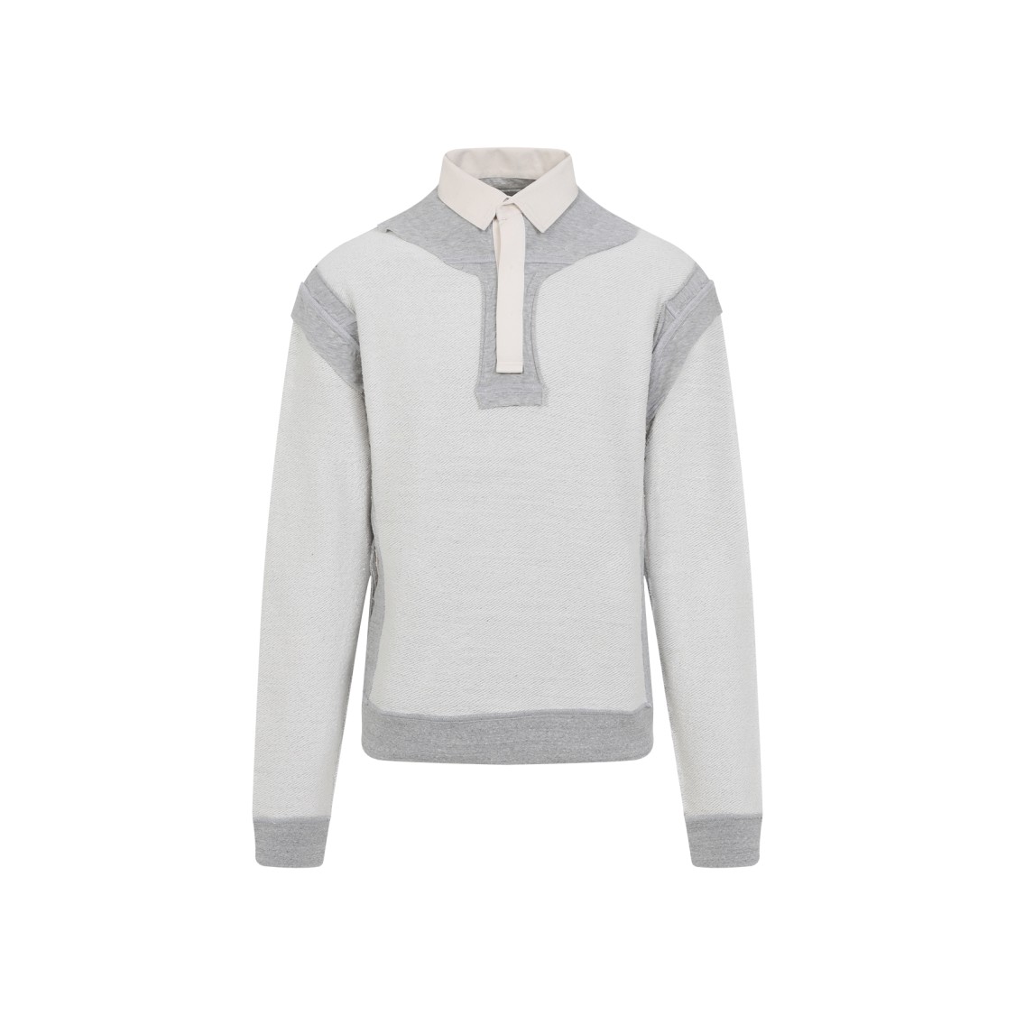 Maison Margiela Cotton Hoodie With Pointed Collar And Side Pockets In Grey