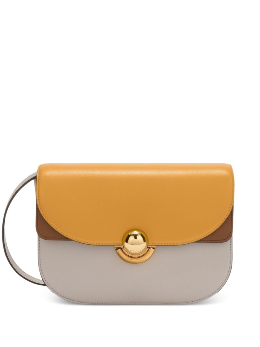 Furla Half-moon Shoulder Bag With Gold-tone Clasp In Multi