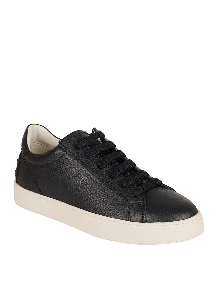 Tod's Calfskin Sneakers With Embossed Pebbles In Black