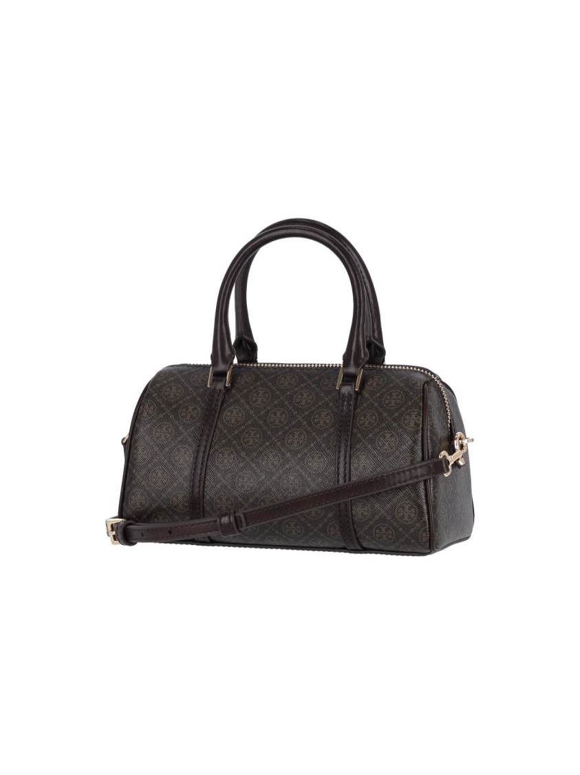 Tory Burch T Monogram Coated Canvas Mini Barrel Bag French Press