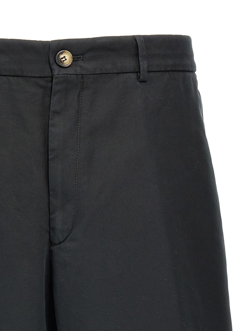 Brunello Cucinelli Garment-dyed Cotton Bermuda Shorts In Black