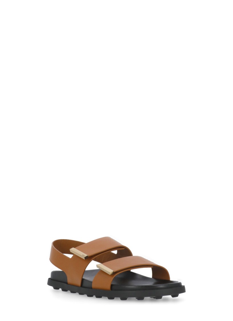 Shop Tod's Brown Leather Sandals