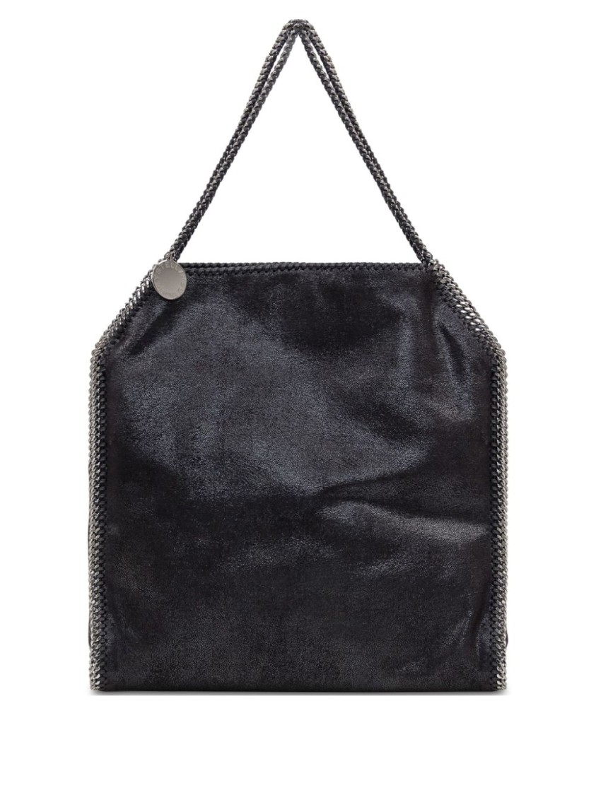 Stella Mccartney Chain-link Shoulder Bag With Silver-tone Hardware In Black
