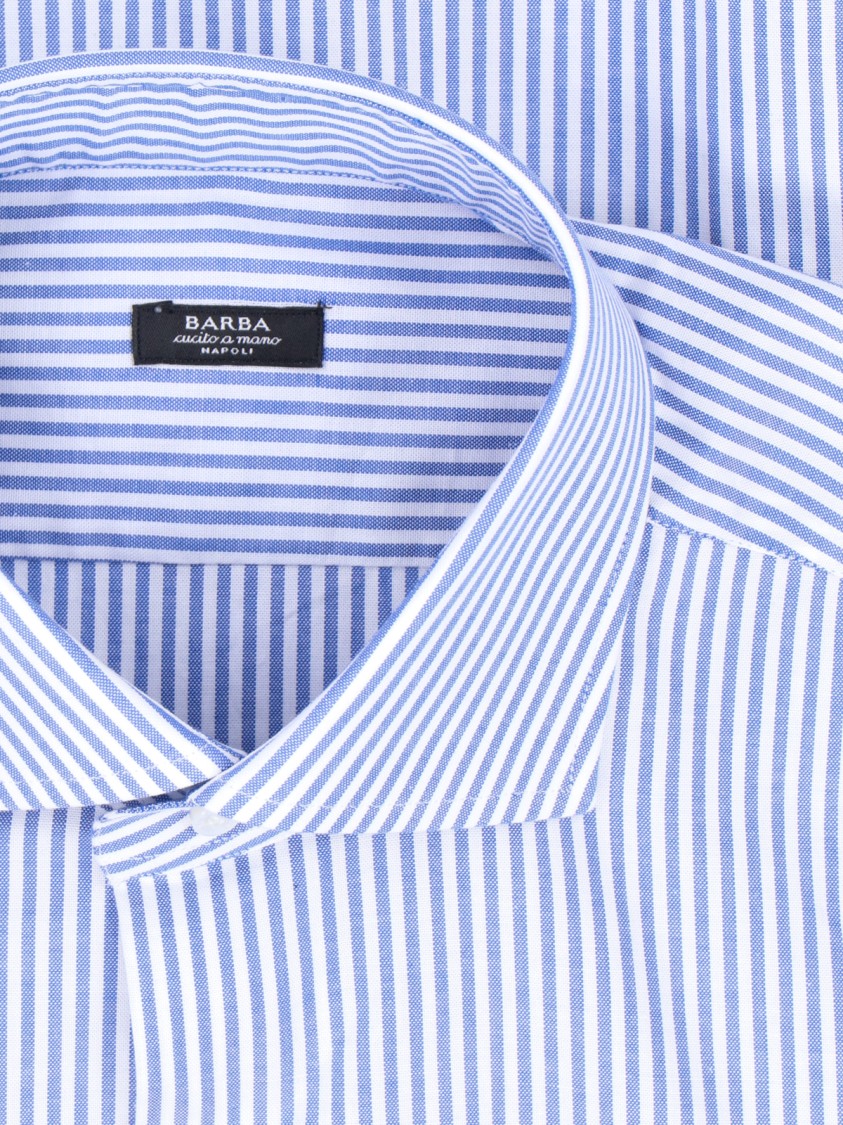 Barba Napoli Striped Pattern Shirt Collar Button-down