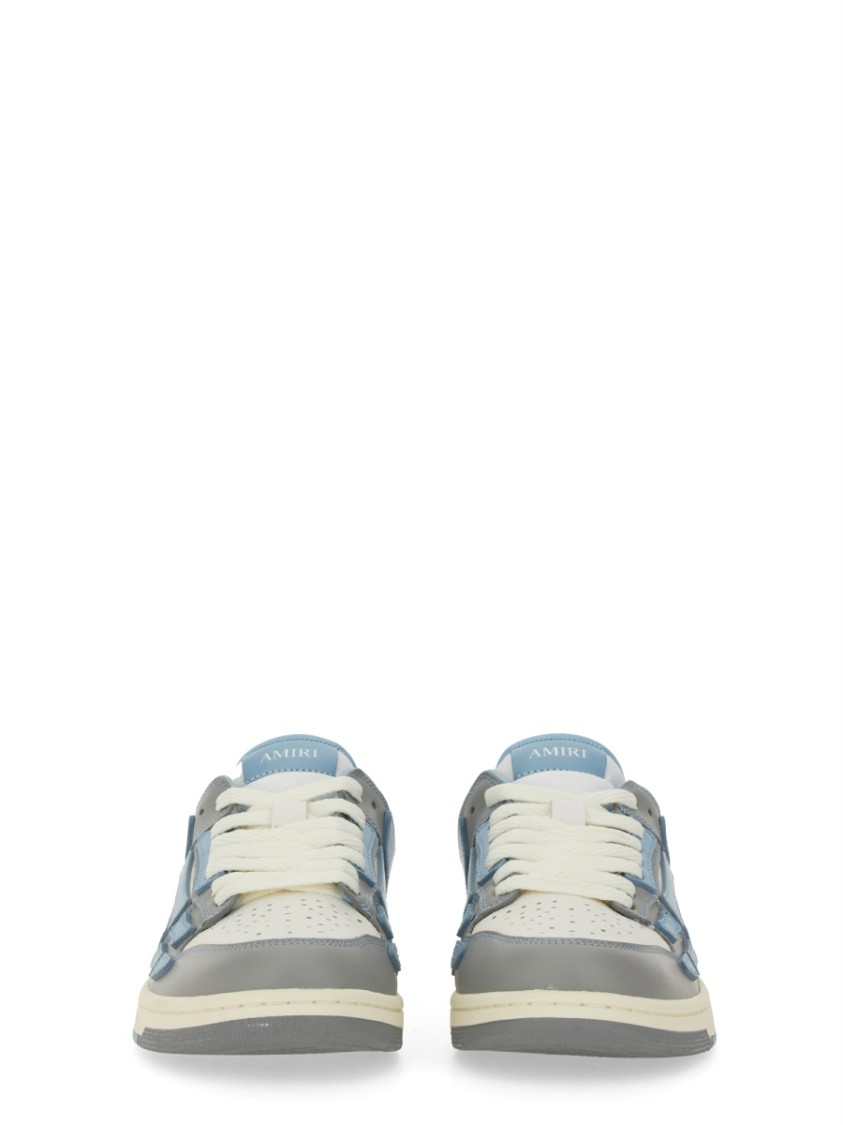 Amiri Varsity Skel Top Low Sneakers Ocean Sky In White