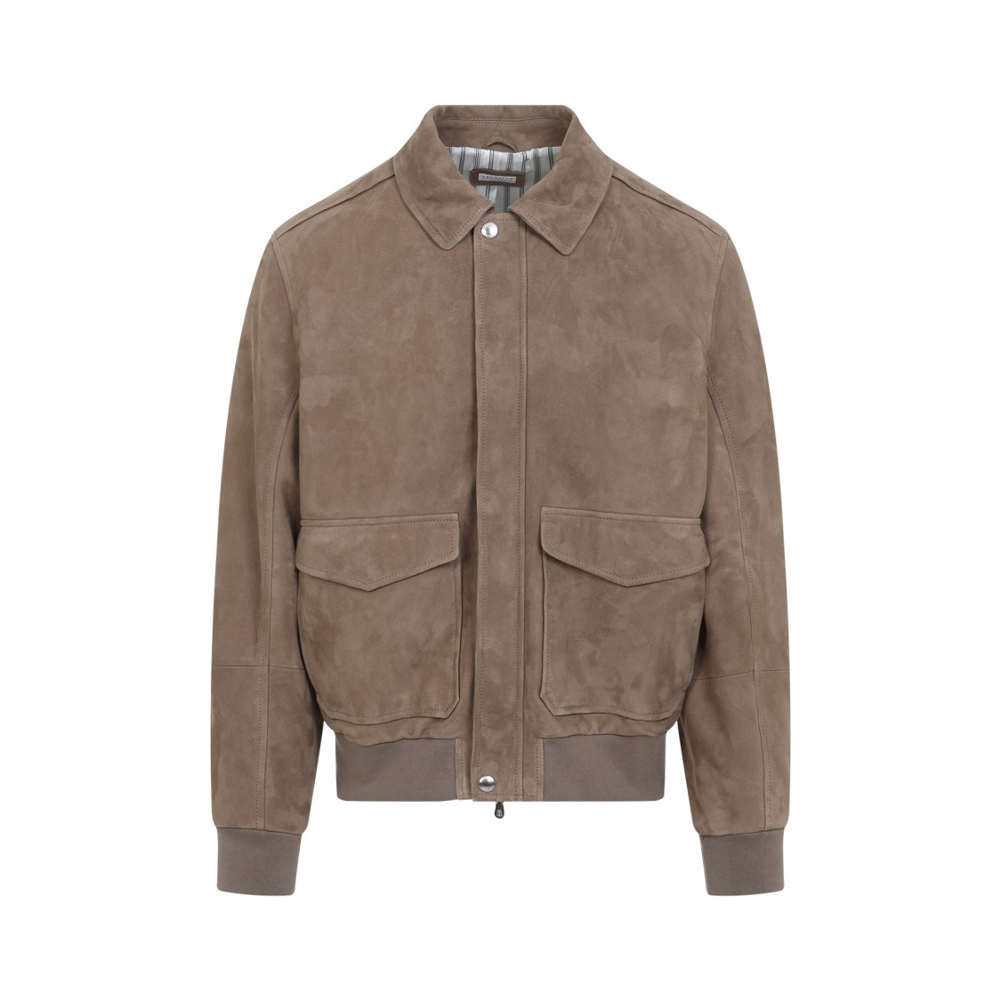 Brunello Cucinelli Leather Bomber Jacket Men In Brown