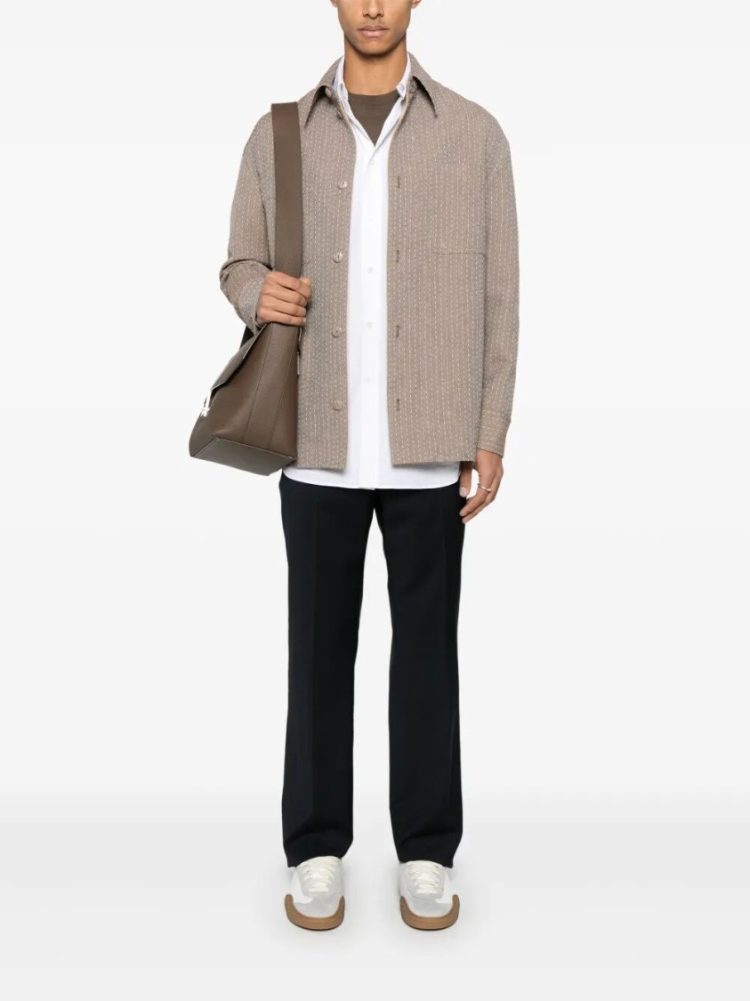Fendi Tailored Black Wool Pants With Classic Waistband