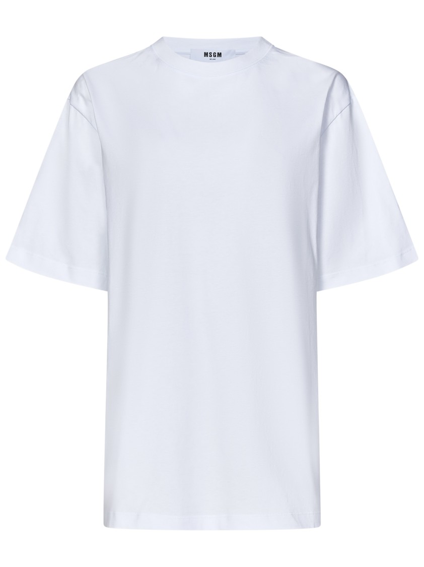 Msgm White Cotton Jersey T-shirt With Graphic Print