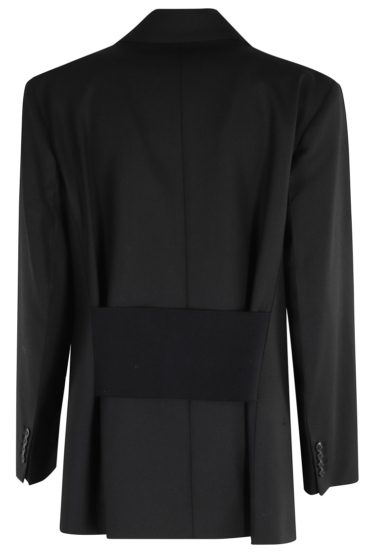 Victoria Beckham Double-breasted Tailored Jacket With Sharp Lapel In Black