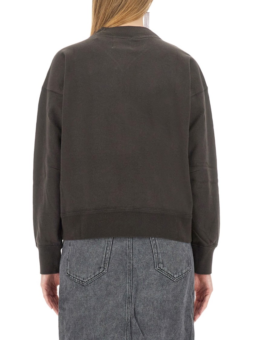 Isabel Marant Étoile Moby Sweatshirt With Flocked Logo In Grey