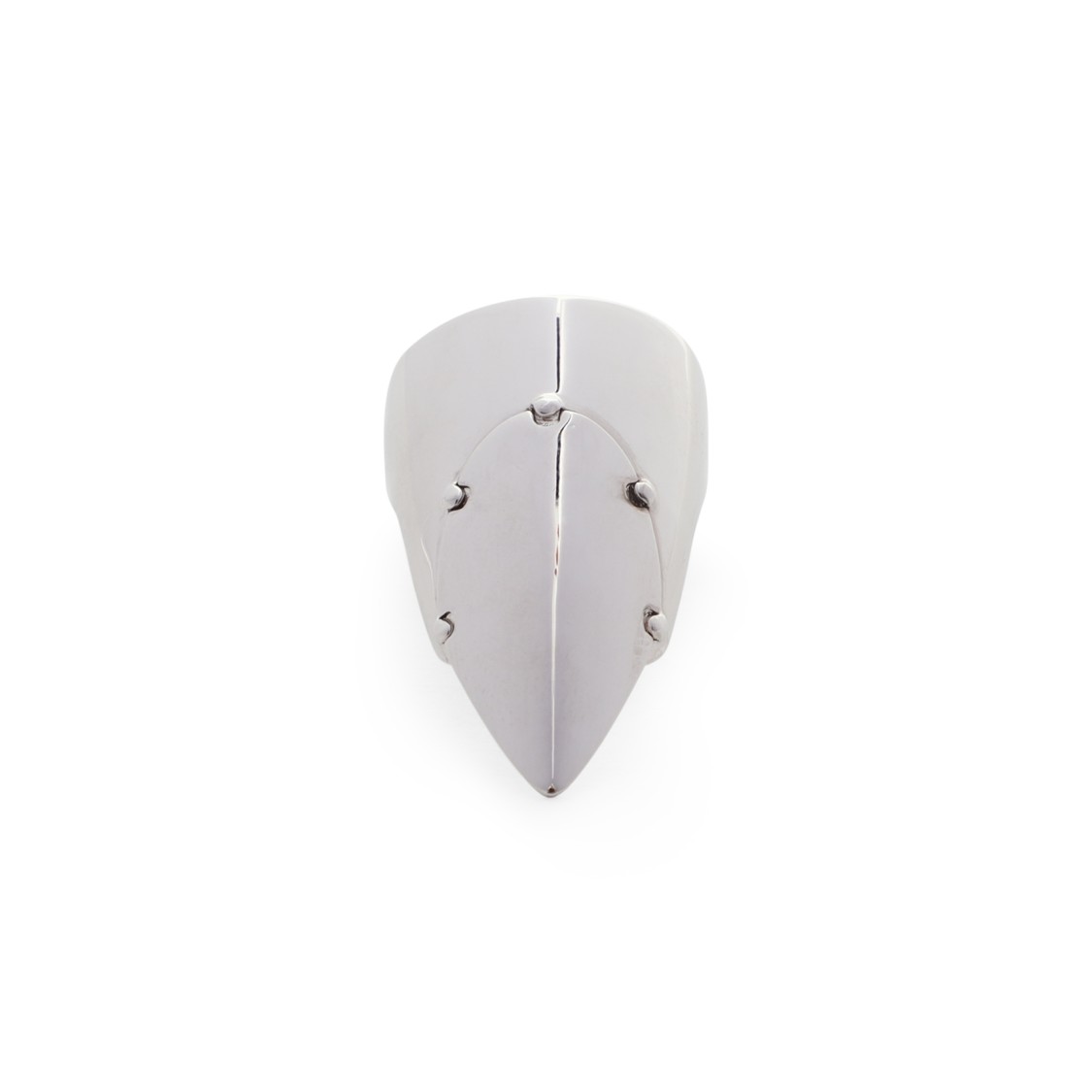 Jean Paul Gaultier Metallic Brass Ring In Silver