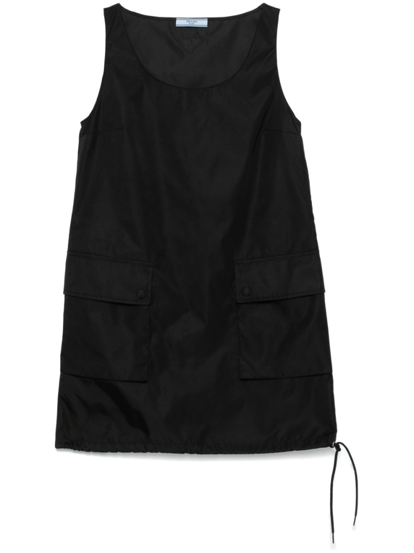 Prada Nylon Mini Dress In Black